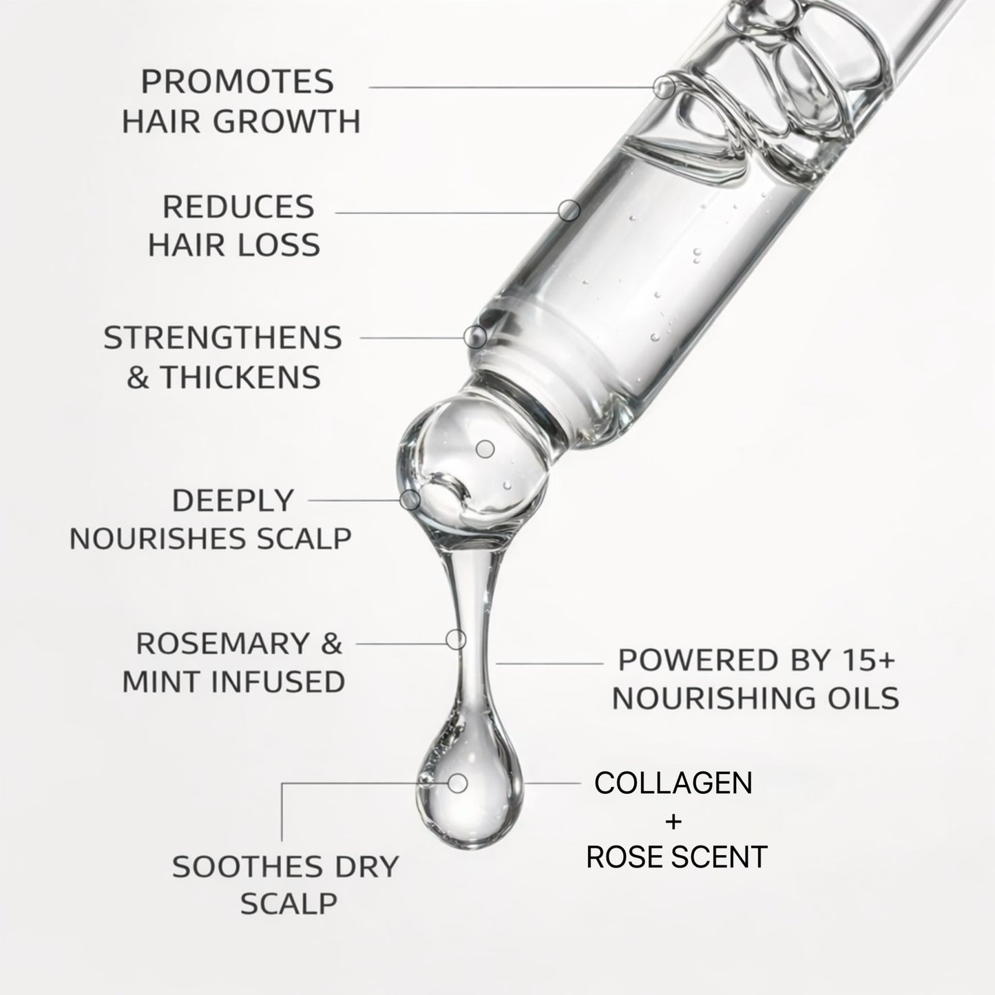 Suero para el crecimiento del cabello con romero y menta Majestic Mane