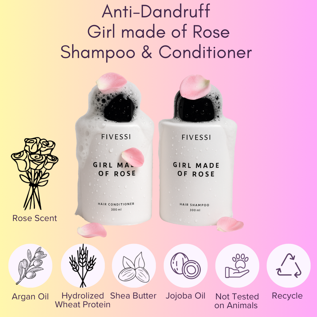 Anti-Dandruff Girl made of Rose Shampoo & Conditioner (300ml)